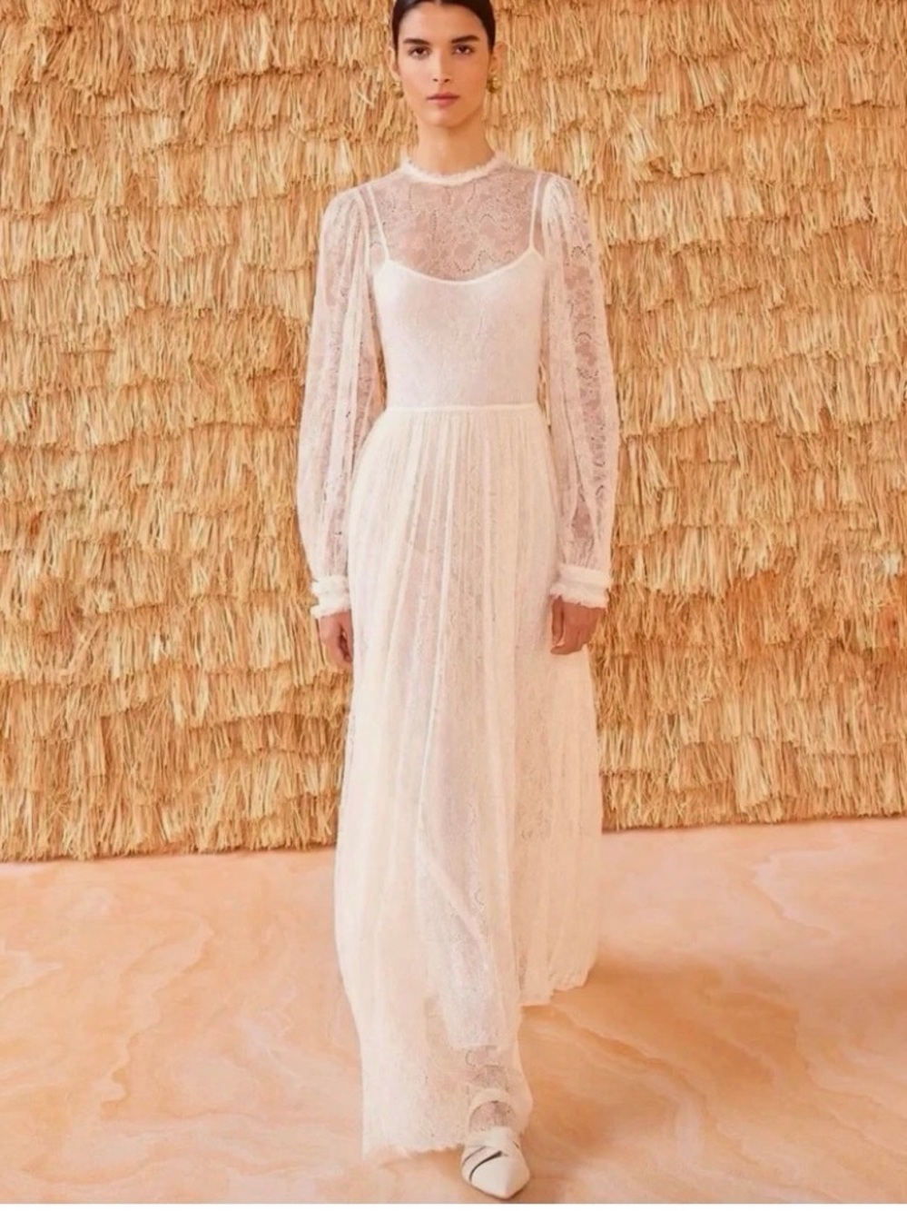 NWT Ulla Johnson Josephine chantilly lace gown $1550 sz 10 ivory  $1151 off !!!